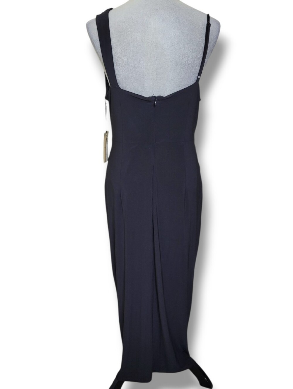 Halogen Twist Front One-Shoulder Black Midi Dress Size Large NWT - Picture 6 of 10